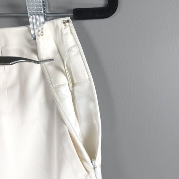 MaxMara Portugal 🇵🇹 Made 11010492 Lined White Skirt with Pockets Back Slit 6 - Picture 7 of 11